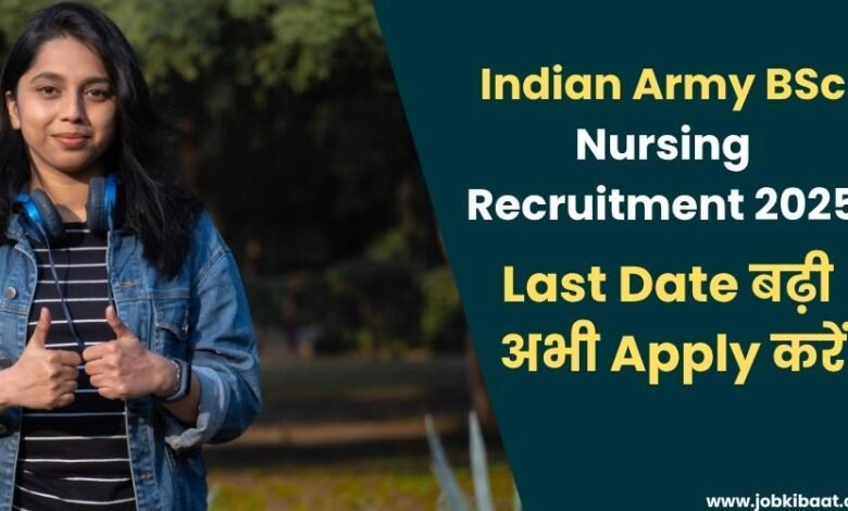 Indian Army BSc Nursing Recruitment 2025 last date